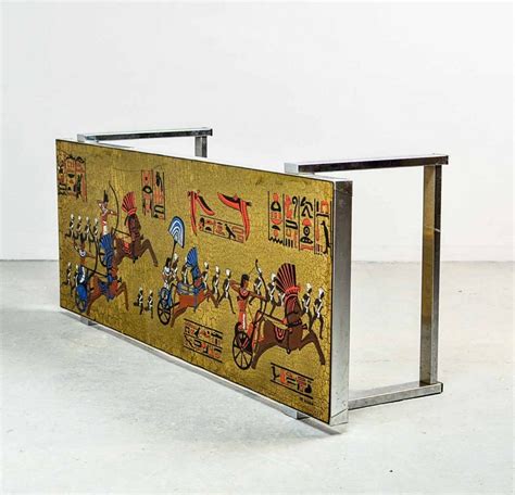 Mid Century Design Egyptian Decorated Coffee Table by De Nisco, 1970s ...