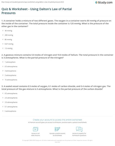 Boyle S Law Using Worksheet | Printable Worksheets and Activities for ...