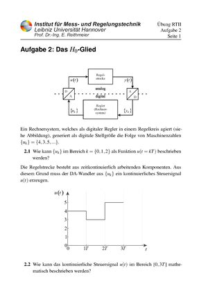 Aufg Uebung Bung Institut F R Mess Und Regelungstechnik