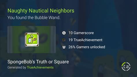 Naughty Nautical Neighbors Achievement In Spongebobs Truth Or Square