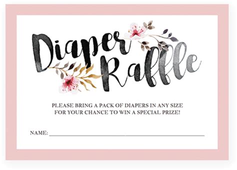 Printable Pink And Black Diaper Raffle Tickets By Littlesizzle Diaper