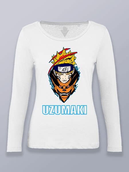 Camiseta Mujer Manga Larga Kyubi Uzumaki Naruto Iudrims