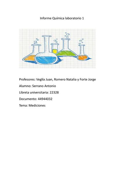 Informe Quimica LAB 1 realizado Informe Química laboratorio 1