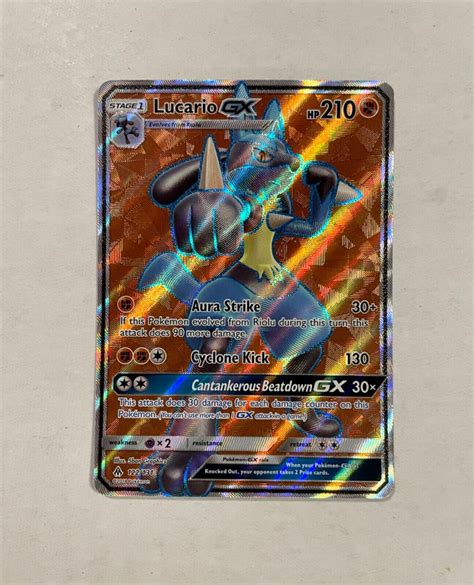 Lucario Gx Full Art Rare Pokemon Forbidden Light Near Mint