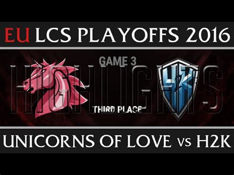 UOL Vs H2K G3 Highlights EU LCS 3rd Place Playoffs Summer 2016