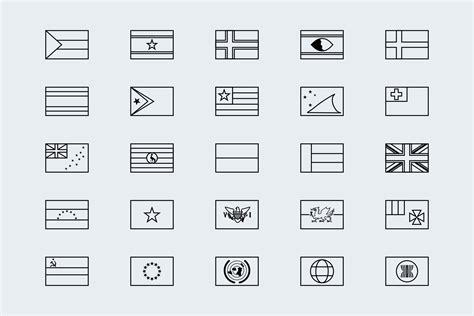 Simplified Outline World Flags Custom Designed Icons Creative Market