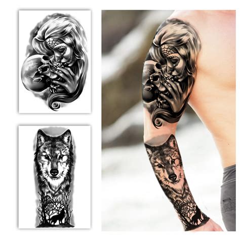 Yazhiji Full Arm Temporary Tattoos 8 Sheets And Half Arm India Ubuy