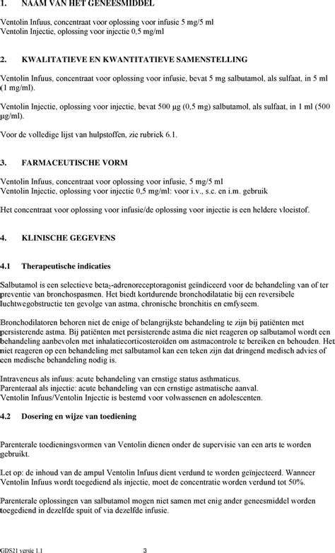 Ventolin Infuus Concentraat Voor Oplossing Voor Infusie 5 Mg5 Ml