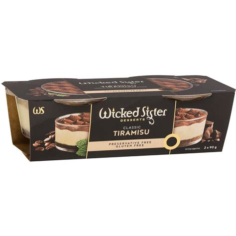 Wicked Sister Classic Tiramisu 2x90g Woolworths