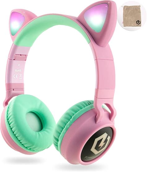 PowerLocus Casque Bluetooth Pliable Sans Fil Pour Enfants Casque Avec