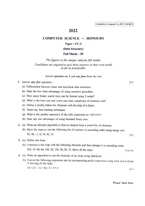 File Cu 2022 B Sc Honours Computer Science Semester 2 Paper Cc 3 Qp