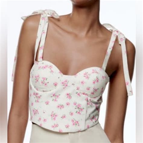 Zara Tops Zara Floral Corset Crop Top Worn Once Poshmark