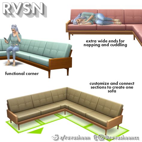 Rvsn — Sofa So Good Sectional Set I Am So Stoked To Get Sims 4 Cc