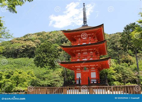 Three Story Pagoda In Kiyomizu Temple Kyoto Stock Photo Image Of