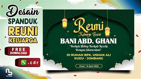 Desain Banner Reuni Keluarga Spanduk Halal Bihalal Free Cdr