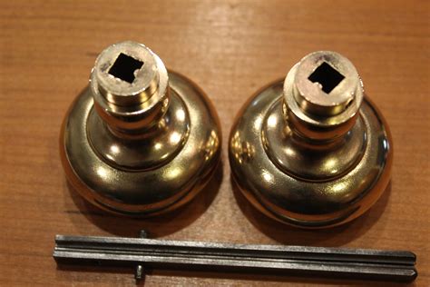 Pair Of Pre 1900 2 Brass Door Knobs With Spindle And Set Etsy