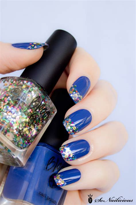 Bloom Cosmetics Nail Polish Emily Green Navy And Multi Sparkle