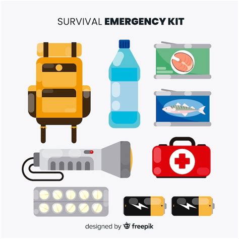 Kit De Emergencia En Estilo Flat Vector Gratis