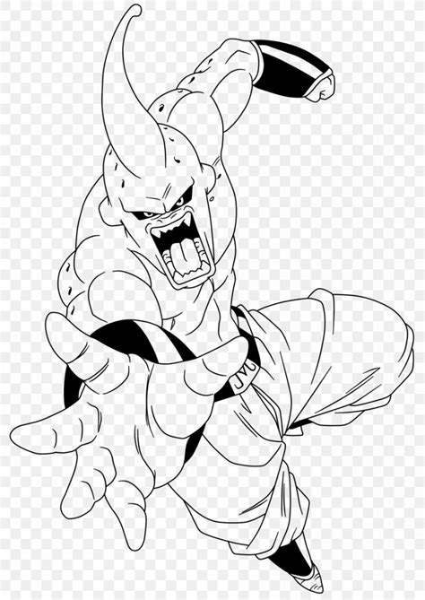 Majin Buu Vegeta Black And White Drawing Line Art PNG 900x1272px