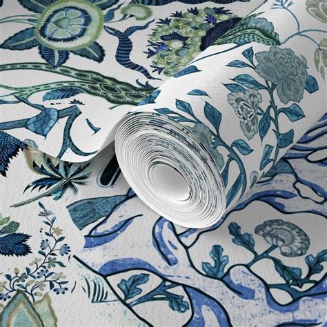 Chinoiserie Blue Wallpaper | Chinoiserie blue, Blue chinoiserie ...