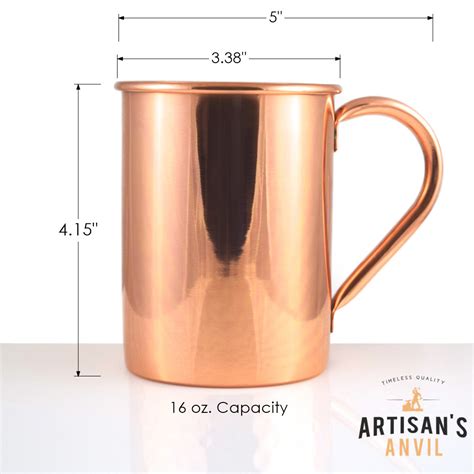 Artisans Anvil Straight Smooth Handcrafted Copper Moscow Mule Mug