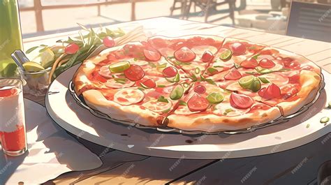 Free Ai Image View Of Tasty Pizza In Anime Style