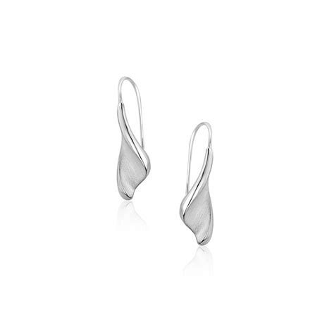 Silver Polished And Satin Drop Earrings Silver From Avanti Of Ashbourne Ltd Uk