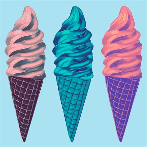 Premium Vector Ice Cream Colorfull Vector Illustration