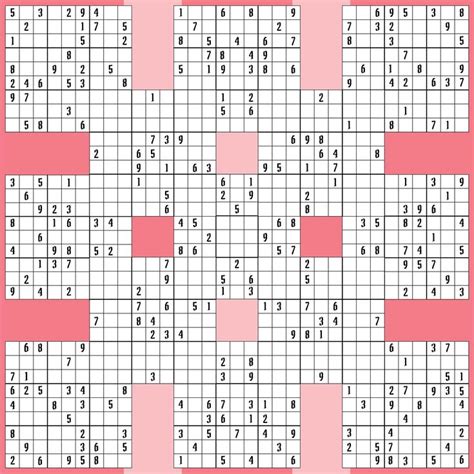 Samurai Sudoku Grid Free Pdf Printables Printablee Sudoku