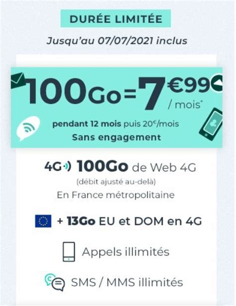 Cdiscount Mobile un forfait mobile 100Go à 7 99 par mois pendant 1