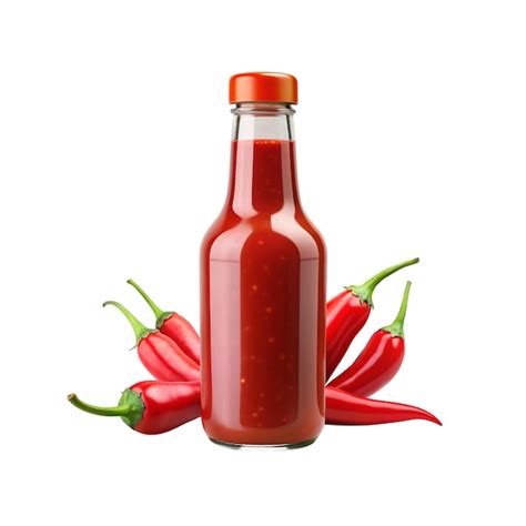 Premium Vector Hot Chili Sauce In A Glass Bottle