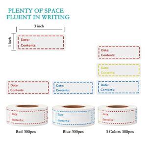 Removable Food Freezer Labels, 375pcs 1 x 3 inch Self-Adhesive Food ...