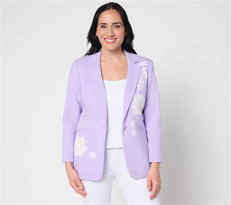 GRAVER Susan Graver Ultra Stretch Blazer with - QVC.com