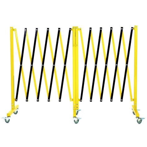 Huloretions 19.8 FT Industrial Expandable Metal Barricade,Retractable Traffic Fence Mobile ...