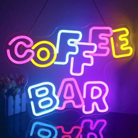 Coffee Bar Enseigne Au Néon Enseignes Au Néon Led De Café Colorées Pour