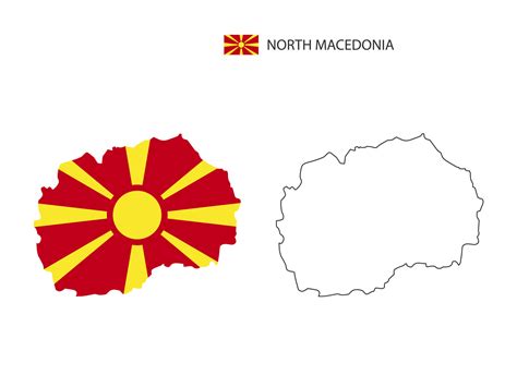 Vector De Ciudad De Mapa De Macedonia Del Norte Dividido Por Estilo De