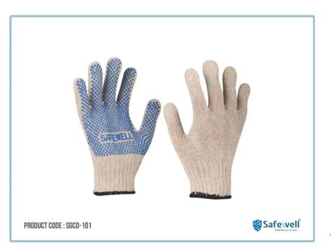 Plain PVC Dotted Hand Gloves 6 10 Inches Finger Type Full Fingered