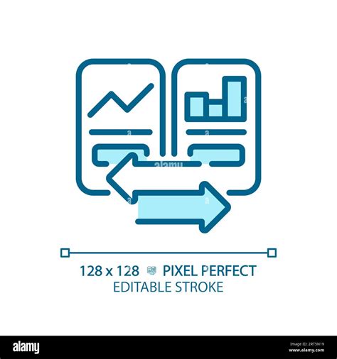 D Customizable Thin Line Blue Graph Comparisons Icon Stock Vector