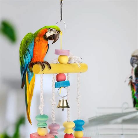 Pet Bird Toys Parrot Toys Parakeet Bird Cage Pendant Hammock Swing ...