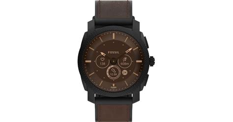 Fossil Machine Gen Hybrid Mm Stainless Steel And Leather Smart