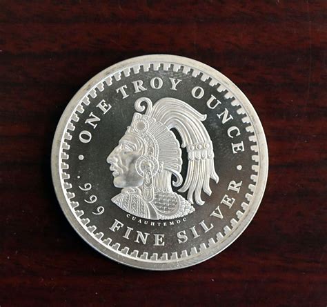 Cauhtemoc .999 Fine Silver 1 troy oz. Mexico Aztec Calendar – Precious