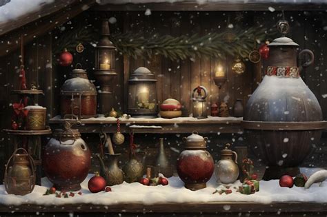 Premium AI Image | Enchanting Yule Decorations Galore