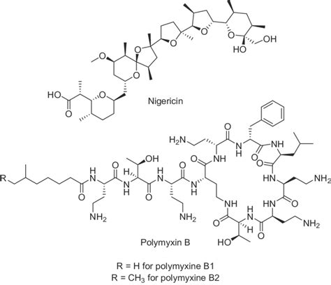 Structure of nigericin and polymyxin B. | Download Scientific Diagram