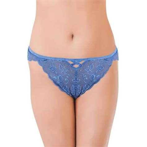 Generic Women S Nylon Spandex Low Waist Side Edge Lace Bikini Panty