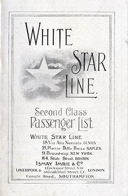 White Star Line History and Ephemera | GG Archives | Cobh, Passenger ...