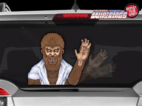 Werewolf Wolverine Waving Arm Wiper Wipertag Decal Sticker Attach To