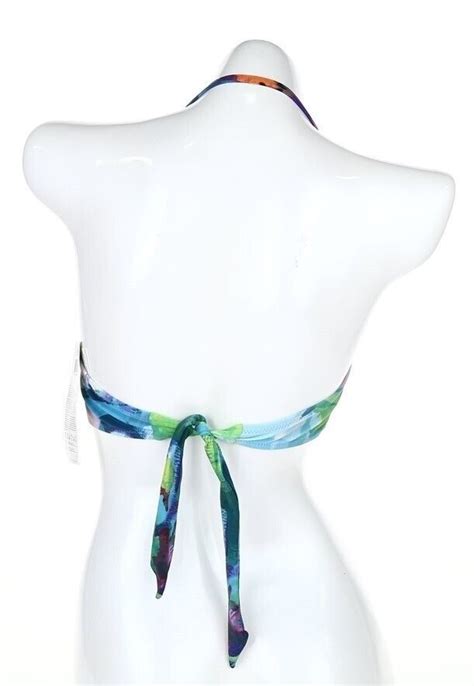 Profile By Gottex 128217 Multi Color Halter Bikini Top Swimwear Size 8