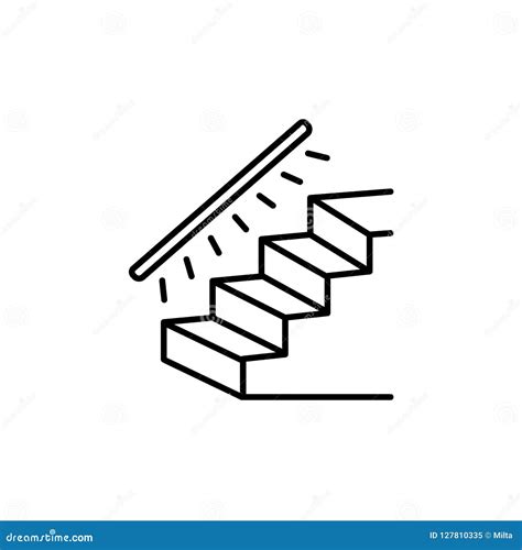 Vector Illustration Of Stairway Lighting Line Icon Of Linear St Stock