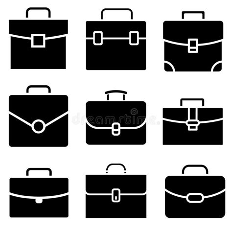 Briefcase Vector Icon Set Portfolio Illustration Sign Collection Bag Symbol Stock Vector