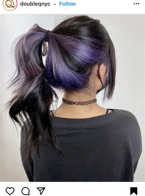 Purple Underdye Hair Hair Color For Black Hair Hidden Hair Color